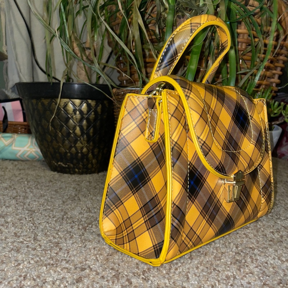 90's inspired Plaid Handbag
